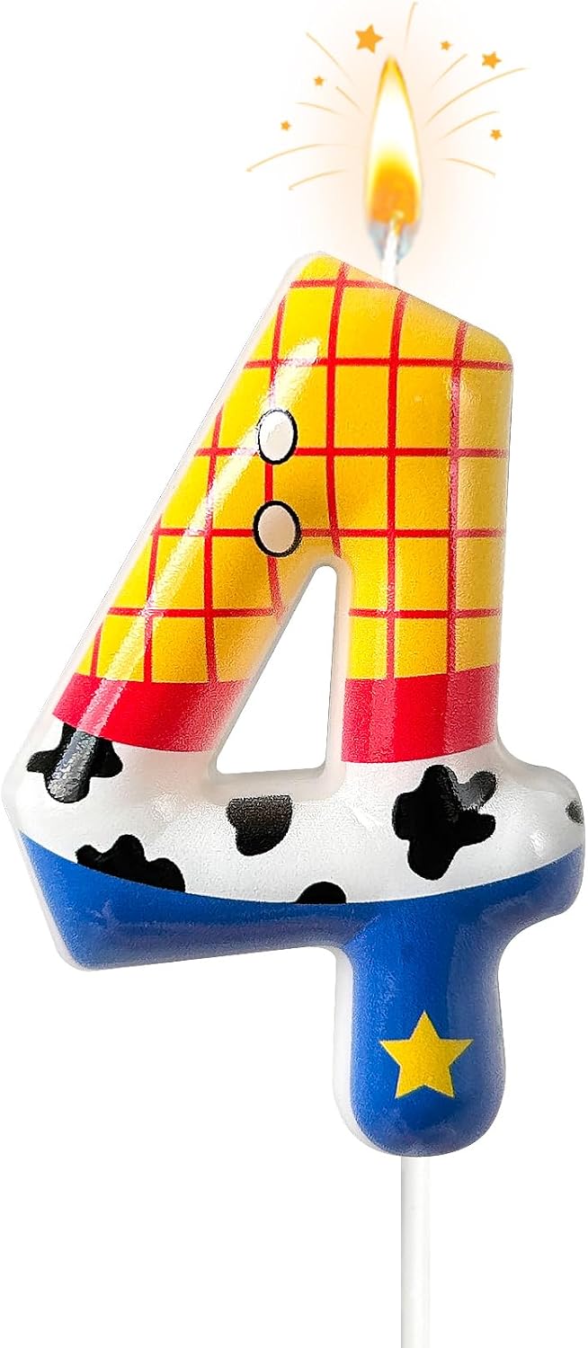 Birthday Number Candles, Cartoon Story Number Candles, Cartoon Cake Decorations, Birthday Decoration Supplies, Suitable for Party Celebrations (4)