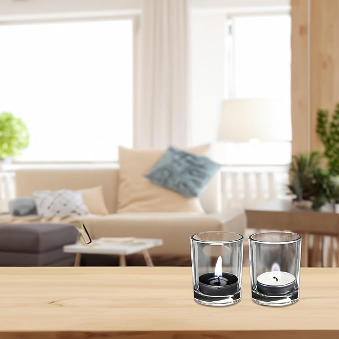 WGV Tea Light Votive Candle Holder 2x2.4, Clear Tiny Utility Cylinder Glass Vase, Small Planter Terrarium for Home Accent Decor, 1 Pc