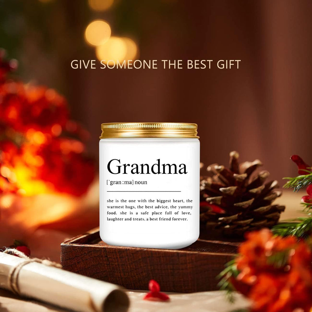 LEIOH Gifts for Grandma,Birthday Mothers Day Christmas Grandma Gifts from Grandchildren,Gift Ideas for Grandmother from Granddaughter,Grandson,Grandkids Lavender Jar Candle