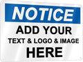 Custom Notice Signs Outdoor Metal - 12 x 8 Personalized Aluminum Caution Signs Rust-Proof Warning Sign Safety Signs for Home Business