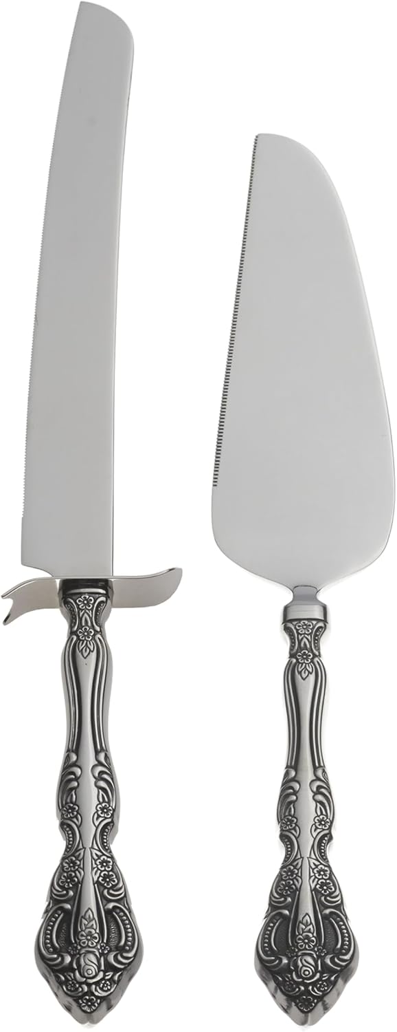 Oneida Michelangelo Silverware Cake Knife & Server Dessert Set, 2-Piece