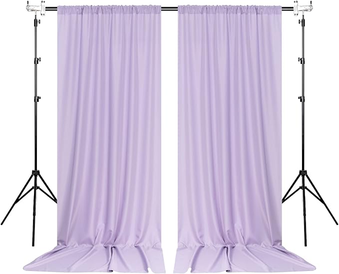 MYSKY HOME 10ft x 10ft Purple Background Curtains - Drapes for Parties, Weddings, Stage & Baby Showers - 2 Panels with Rod Pocket