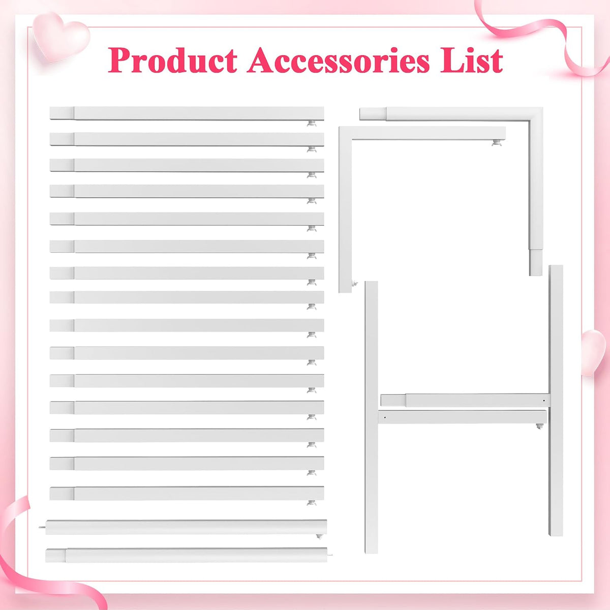 Wokceer Square Backdrop Stand White Metal Wedding Arch Stand 6.6FT x 6.6FT
