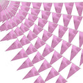 40M/130FT Pink Triangle Pennant Banner Flag Metallic Fabric Bunting Garland for Christmas Graduation Wedding Engagement Anniversary Bachelorette Birthday Bridal Shower Valentines Hen Party Supplies