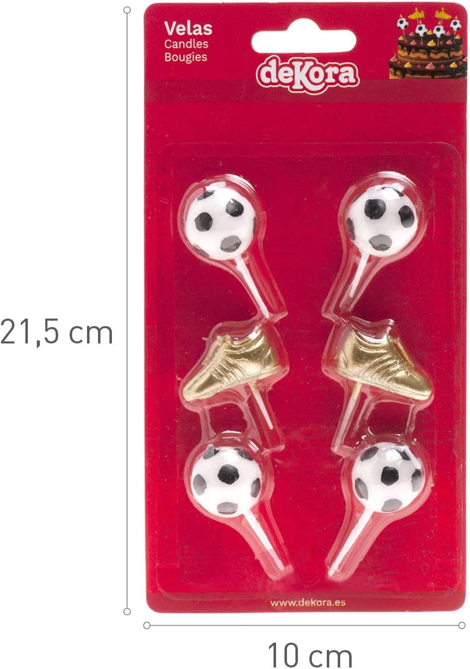 Dekora - Football Candles for Birthday Cake - Football and Golden Boot