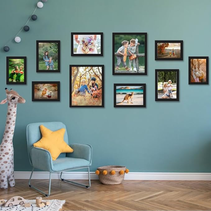 KTKDE A2 Poster Frame Black 16.5x23.4 inch Woodgrain Picture Frames,Vertical & Horizontal Wall Hanging Large Picture Frame for Photos,Posters and Artwork - Perfect for Christmas gifts and Home Decor