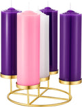 Newtay Christmas Advent Wreath Ring with 5 Pillar Candle Holder Advent Wreath Holder Table Decoration Xmas Metal Candlesticks Ring for Holiday Christmas Home (Gold,Candle Cup Diameter 2.04 inches)