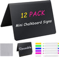 12PCS Mini Chalkboard Signs, 4"x3" Food Labels for Party Buffet, Reusable Table Sign Chalk Board for Weddings, Birthday Parties, Message Board Signs and Event Decoration