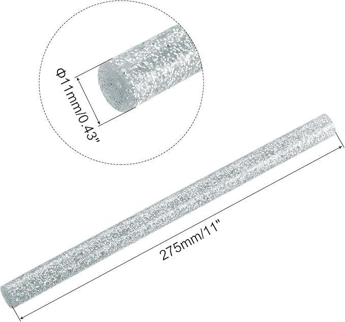 uxcell 20pcs Hot Glue Sticks for Glue Gun 11mm/0.43-inch x 11-inch Mini Hot Melt Adhesive Glue Stick Glitter Silver
