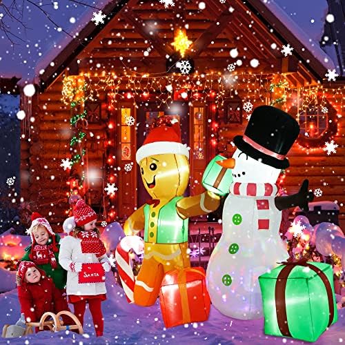 coolwufan 6 ft christmas decorations outdoor inflatables gingerbread, side view