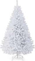 goplus 6ft white artificial christmas tree with 1000, main product view