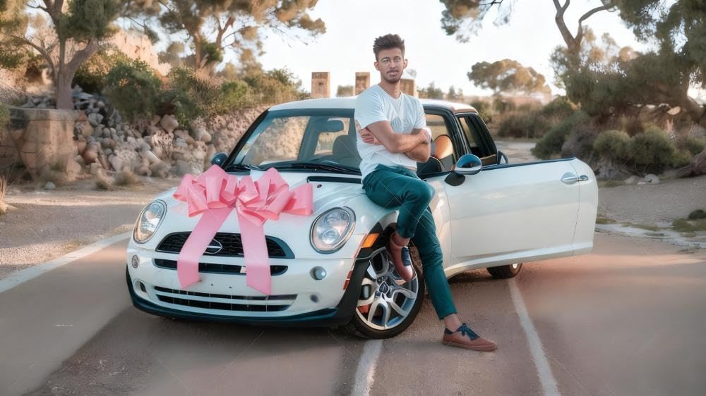 GYDbow 30 Inch Giant pink Car Bow: Extra Large Pull Bow for New Car Gift, Graduation, Birthday Surprise, Big Pink Bow Accessories for Vehicle Decor