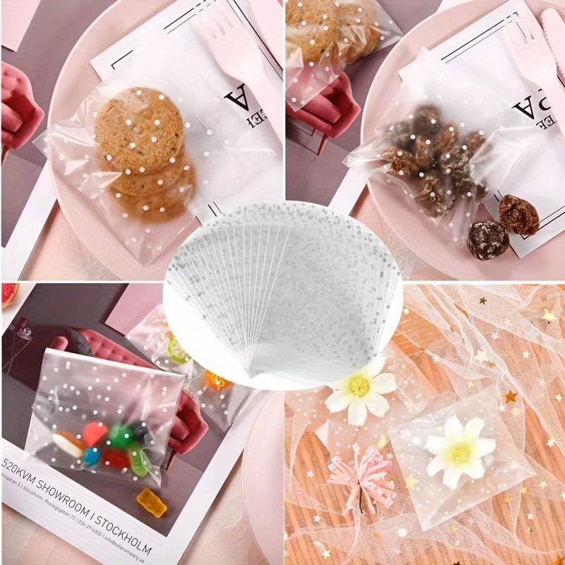 100Pcs Self Sealing Frosted Packaging Bags, Fashion Style Storage Bags, Reusable Sealing Plastic Bags for Gift Wrapping Storage Supplies