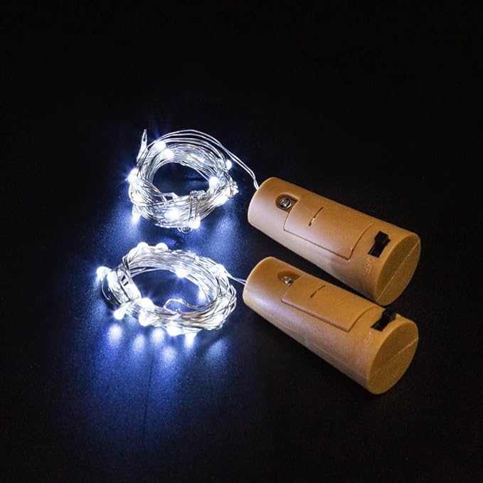 Wine Bottle Lights with Cork 15Pack 10 LED 40 Inches Battery Operated Silver Wire Liquor Fairy Mini String Lights for Party Christmas Halloween Wedding Decoration