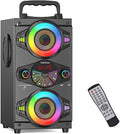 Portable Bluetooth Speakers 60W Big Powerful Wireless Loud Stereo Bass Sound Boombox Home Party Speaker with Subwoofer, FM Radio, LED Colorful Lights
