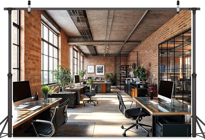 6X6ft Office Video Photo Backdrop Photography Background for Recording Conference, Zoom Home Podcast Backdrops Photo Booth Prop Decorations Wall Decor Tablecloth