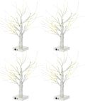 macarrie 4 pcs lighted birch trees tabletop christmas, main product view
