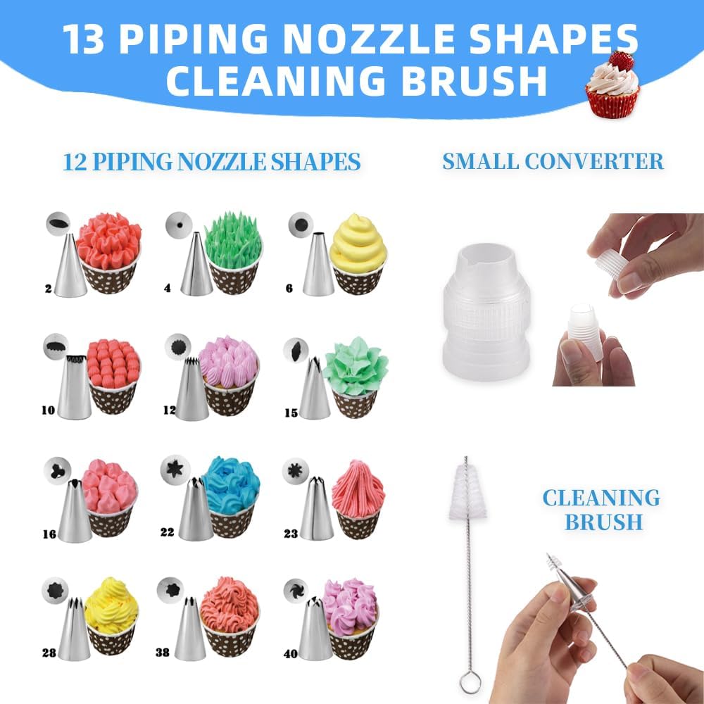79PCS Cake Decorating Kit with Revolving Cake stand Turntable for Beginner | Includes Piping Tips and Bags Set,Spatulas,Icing Comb Scraper,Leveler,Cake Tool Baking Supplies