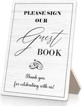 Wedding Guestbook Sign, Guestbook Wooden Sign Stand 5x7inch, Please Sign Our Guest Book Wedding Sign Stand, Wedding Signs for Reception, Wedding Table Decorations, Wedding Table Sign