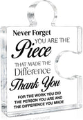 Thank You Appreciation Gifts for Coworkers, Retirement Goodbye Gift for Coworkers Colleagues Employees, Never Forget You Are the Piece That Made the Difference Acrylic Puzzle Piece Plaque Office Decor