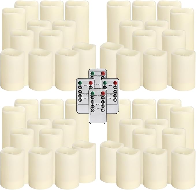 48-Pack LED Flameless Candles with Remote Control - Perfect for Home, Parties, and Special Occasions - Create a Magical Ambiance Effortlessly(Three Sizes)