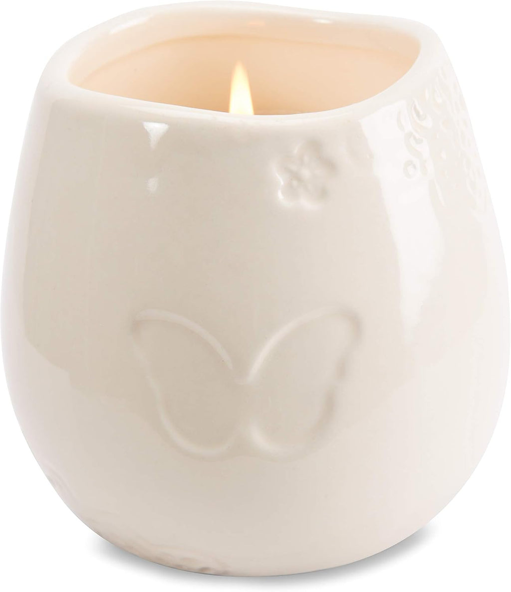 Pavilion Gift Company - Staircase to Heaven 8 oz Bereavement Candle, Memorial Gifts for Loss of Mother Father Friend Loved One, Remembrance, Condolences, Sympathy, 1 Count, Cream