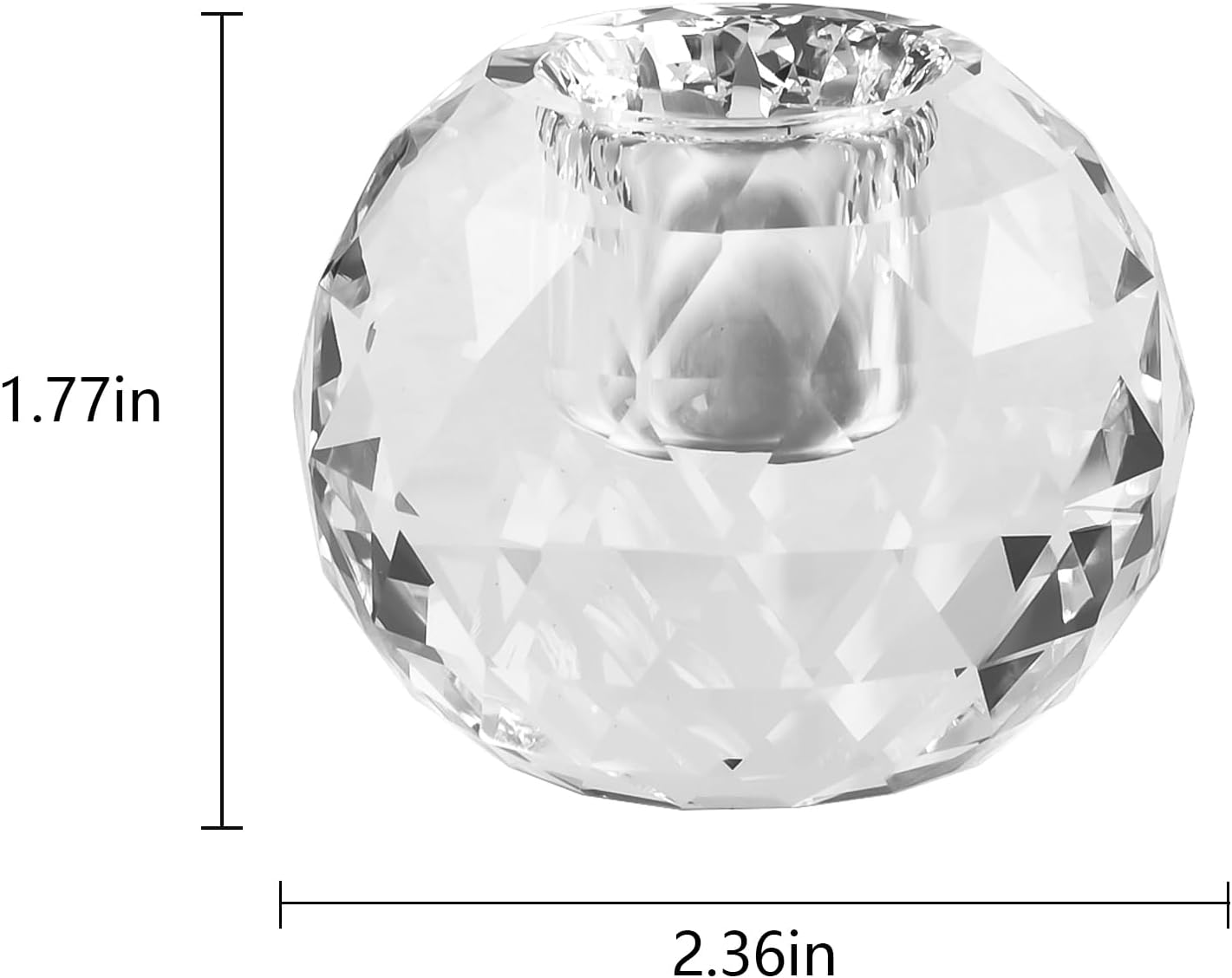 Kitcom Crystal Taper Candle Holders Multiple Faceted Designed Hand Cut Crystal Holders Wedding Banquet Decorations for Home W2.4xH1.8Inches Pack of 2, Comes with Gift Box