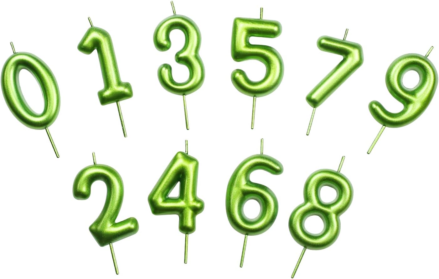 DERVENTA Number Candle Green 2.36 inch Party Celebration Anniversary Decoration Perfect Birthday Brunch Dessert Cake Topper 1 Piece (Number 4 Green)