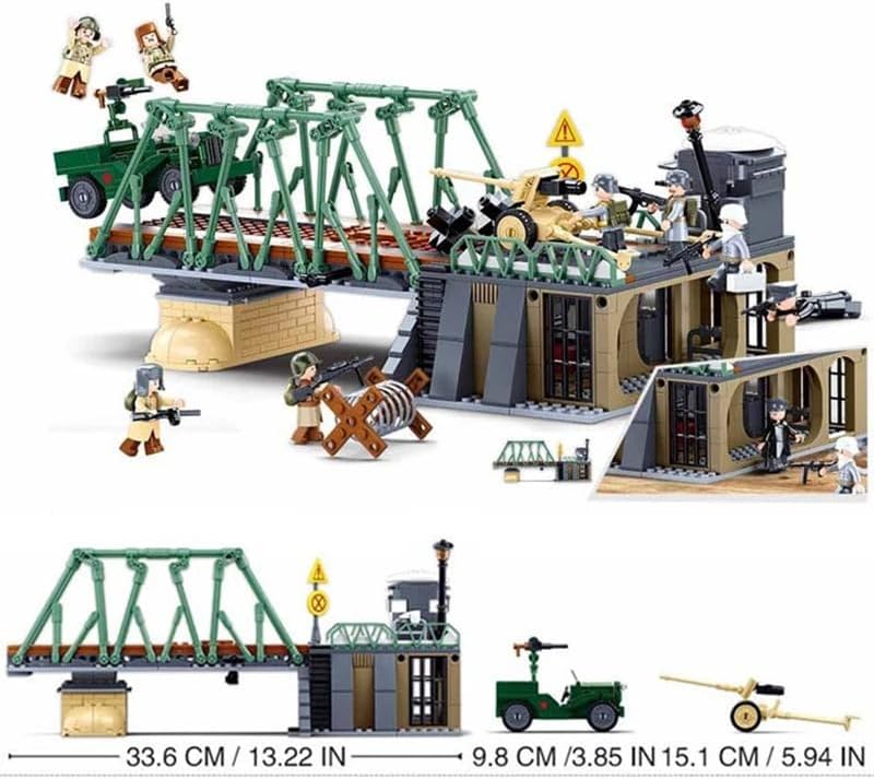 general jim's military brick building set - world, side view