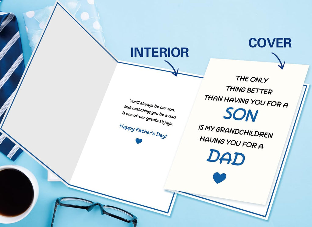 Fathers Day Card for Son,Son Father's Day Card from Mom Dad,Father Gift for Men