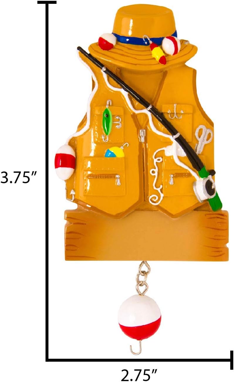 Personalized Gone Fishing Ornament 2026 - Fishing Vest Fisherman Ornament Ornaments for Christmas Tree Decor Merry Fishmas Outdoor Fun Christmas Ornaments by Elves