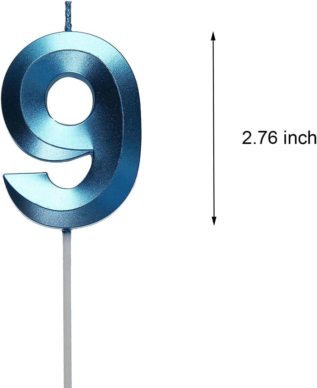 2.76 inch Blue 9 Birthday Candles,3D Number 9th Cake Topper for Birthday Decorations No 19 91 92 93 94 95 96 97 98 99