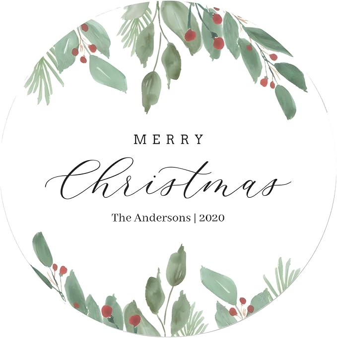 Custom Stickers for Weddings, Birthdays & Businesses - Personalized Labels with Your Logo - Waterproof, Fade and Heat Resistant - Pack of 100-1000 (Wreath F, 3 Inch)