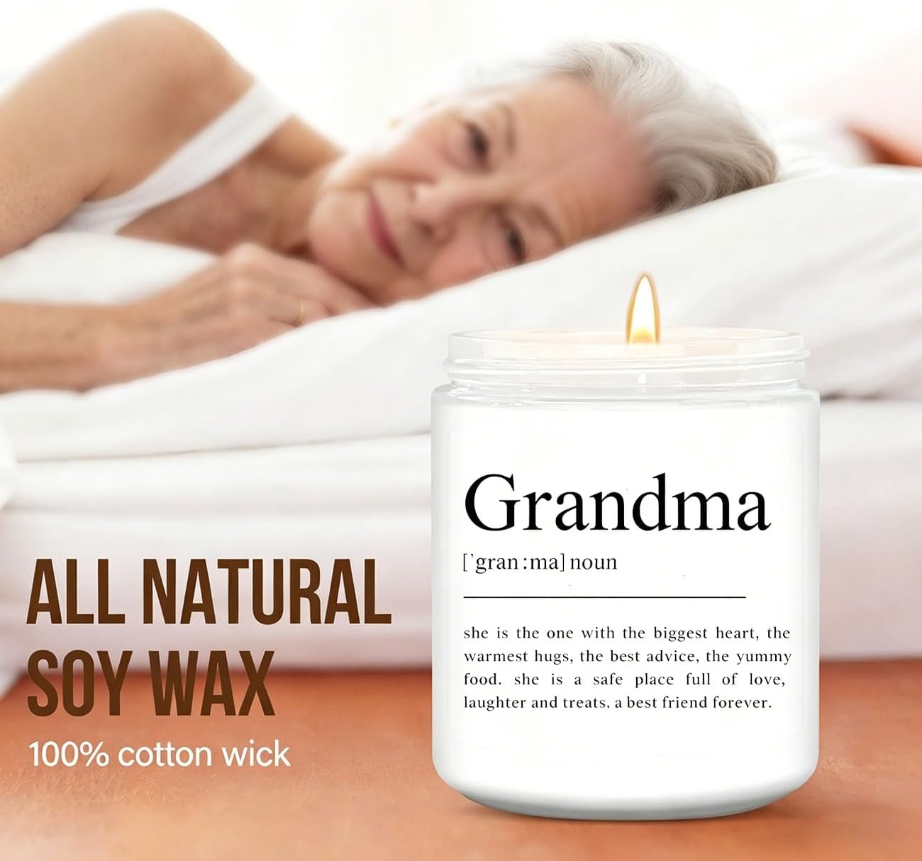 LEIOH Gifts for Grandma,Birthday Mothers Day Christmas Grandma Gifts from Grandchildren,Gift Ideas for Grandmother from Granddaughter,Grandson,Grandkids Lavender Jar Candle