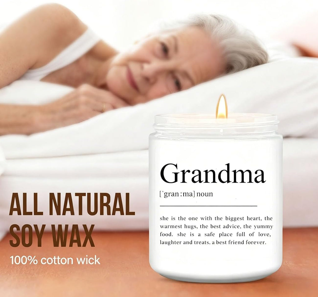 LEIOH Gifts for Grandma,Birthday Mothers Day Christmas Grandma Gifts from Grandchildren,Gift Ideas for Grandmother from Granddaughter,Grandson,Grandkids Lavender Jar Candle