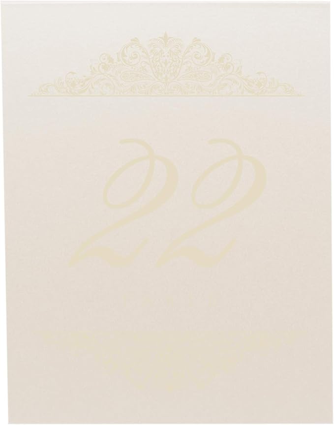 Paisley Wedding Table Numbers (Select Color/Quantity), Champagne, Ivory, 1-90, Double Sided, Tent or Use in a Stand, Great for Parties & Restaurants - Made in the USA