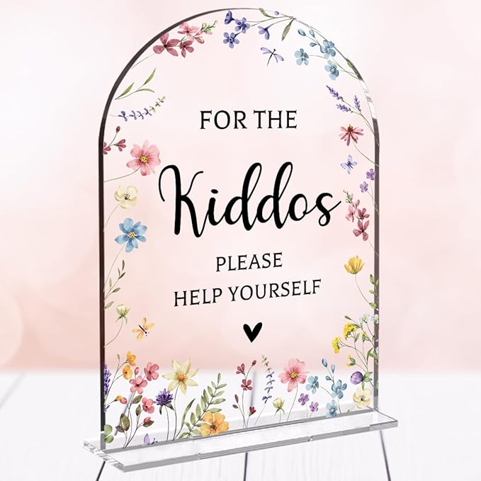 Wedding Sign，For The Kiddos Wedding Sign, Weddings Supplies 5x7 Inch, Kids Wedding Activities Acrylic Plaque, Please Help Yourself Sign, Wedding Signs for Ceremony And Reception decorative-signs184