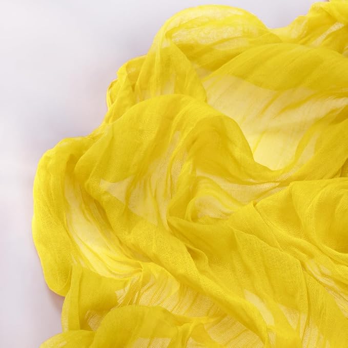 Lemon Yellow Cheesecloth Table Runner 4 Pack Fall Table Runners Boho Gauze 120 Inches Yellow Cheese Cloth Fall Table Decorations for Thanksgiving Wedding Bridal Baby Shower Parties Decor