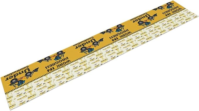 Cartoon Car Table Runner,Boys Kids Construction Vehicles Truck Yellow Print Tablecloth Burlap for Hotel Indoors Outdoor Dining Room Kitchen Home Decor,W13X L60 in