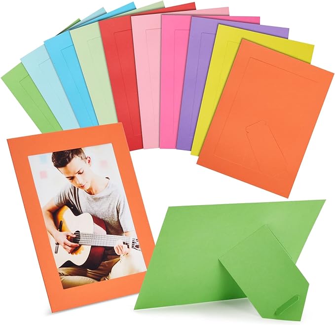 Juvale Picture Frame Craft Kit - 5x7 in, 30-Piece Multi-Color Set - Paper & Cardboard DIY Picture Frames with Easel Backs - Paintable Classroom & Wedding Photo Display