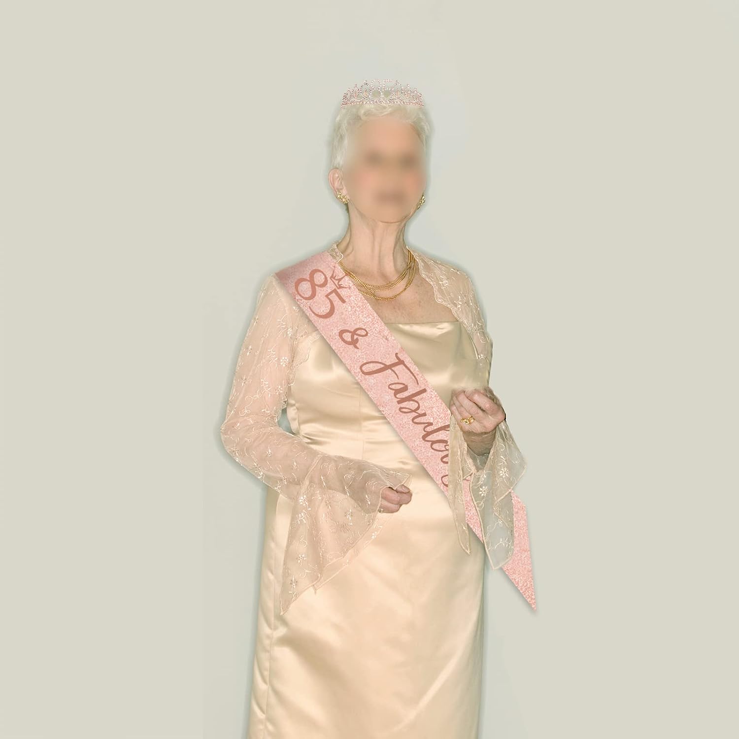 BRT Bearingshui 85th Birthday Sash, Tiara and Crown for Women - Rose Gold 85 & Fabulous Sash Set, Gifts for Happy 85th Birthday Party Favor Supplies