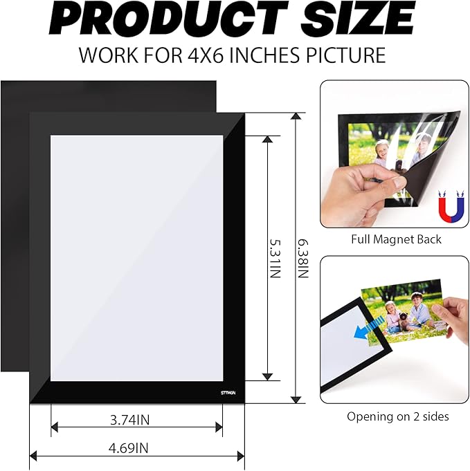 Magnetic Picture Frames for Refrigerator (4"X6",30 Pack),Magnet Photo Frame Pockets/Greeting Card Sleeve,Decorations for Lockers