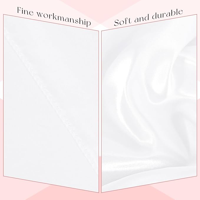 10 Packs Satin Tablecloth 120 Inch White Round Table Cloth Silk Tablecloth Smooth Fabric Overlay Satin Table Cover Decoration for Wedding Party Banquet Events
