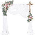 Wedding Arch Draping Fabric 8 Panels 20Ft Length x 28" Width White Arch Drapes Chiffon Fabric Sheer Curtains Backdrop for Party Bridal Decorations Wedding Ceremony Ceiling Stage Reception Decor