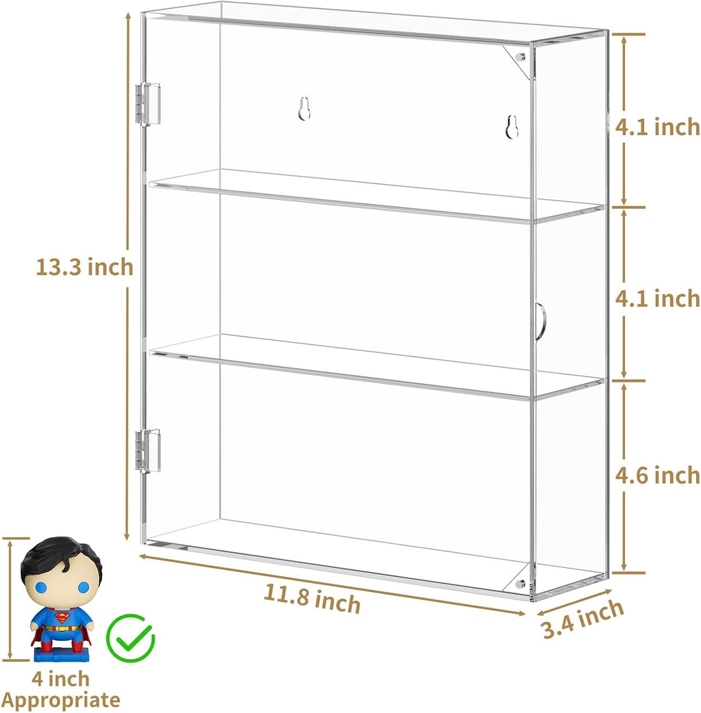 niubee acrylic display case for figures, dustproof clear, side view