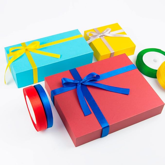 3/8 Inches x 25 Yards Champagne Gold Satin Ribbon Solid Fabric Ribbons for Crafts, Wedding Decor, DIY Hair Accessories, Sewing, Gift Package Wrapping, Valentine's Day Bouquet and More