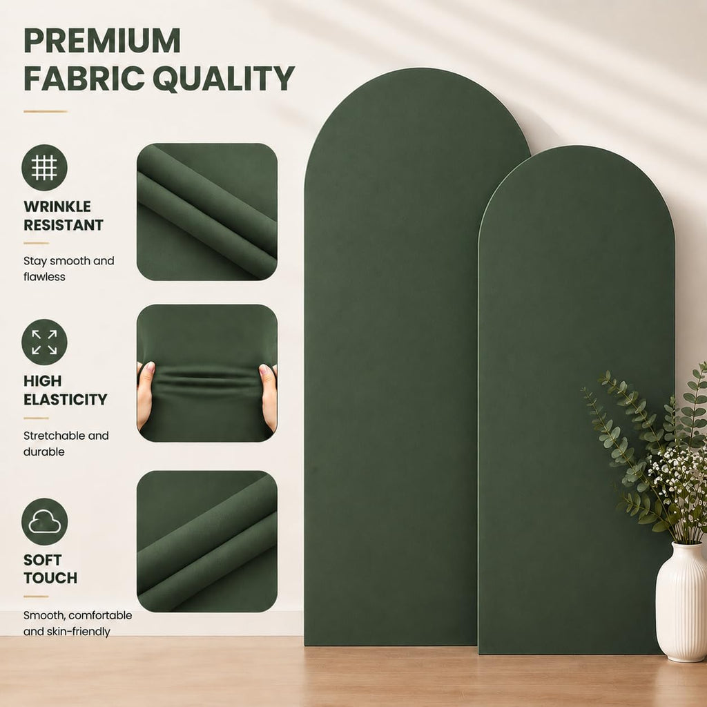 hunter green arch cover 7.2 and 6ft spandex on a desk or shelf