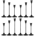 CHILL RECIPE Black Candlestick Holder Tall Taper Candle Holder for Home Decor Table Centerpiece Party Festival Decorations Halloween Decoration (4 Set 12Pcs)