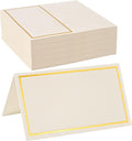 50 Pack Place Cards for Table Setting with Gold Foil Border Table Tent Cards for Seating Perfect for Weddings, Dinner Parties, Banquets 2” x 3.5”