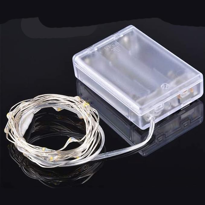 ANJAYLIA 2 Pack Fairy Lights 16.4ft 50 LED String Lights Battery Operated Mini Firefly Starry Lights for Wedding, Bedroom, Party, Christmas, Warm White